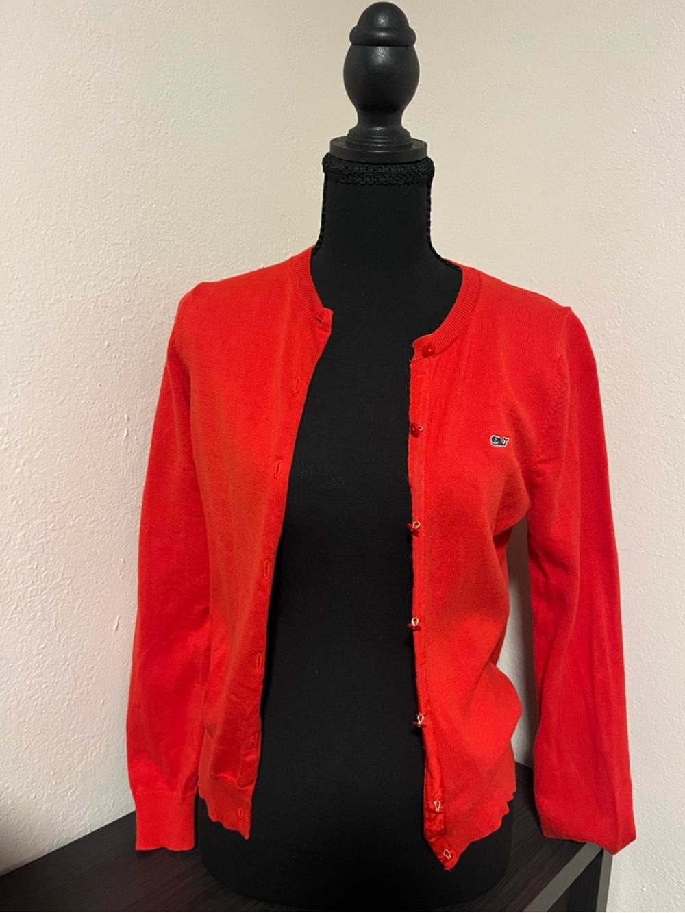 Vineyard Vines Women’s Red Cardigan Sweater-Small